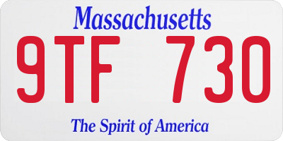 MA license plate 9TF730