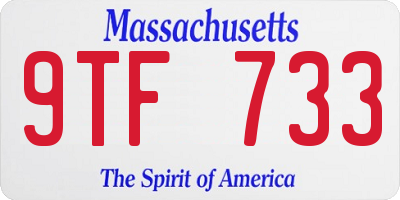 MA license plate 9TF733
