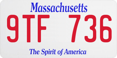 MA license plate 9TF736