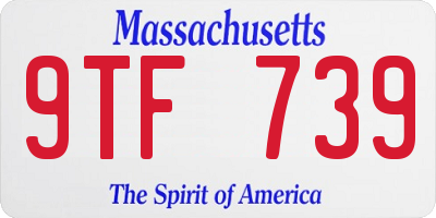 MA license plate 9TF739