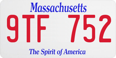 MA license plate 9TF752