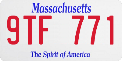 MA license plate 9TF771