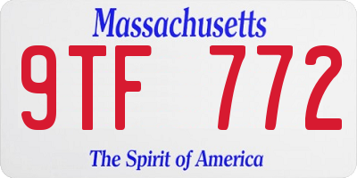 MA license plate 9TF772