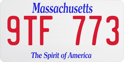 MA license plate 9TF773