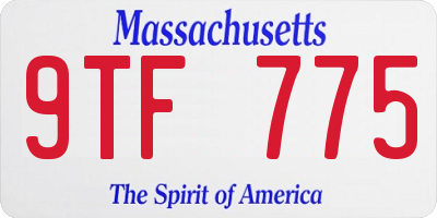 MA license plate 9TF775