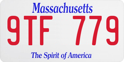 MA license plate 9TF779