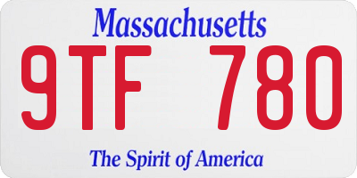 MA license plate 9TF780