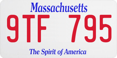 MA license plate 9TF795