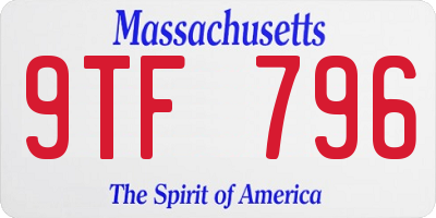 MA license plate 9TF796