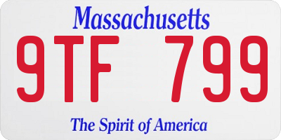 MA license plate 9TF799