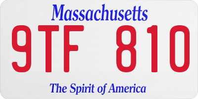 MA license plate 9TF810