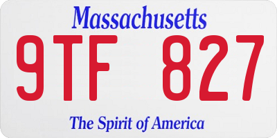MA license plate 9TF827