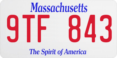 MA license plate 9TF843