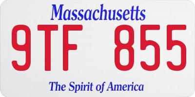 MA license plate 9TF855