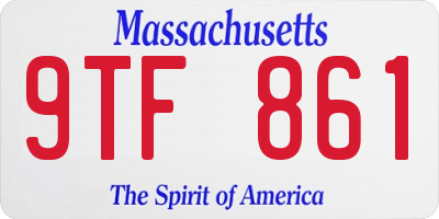 MA license plate 9TF861