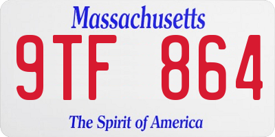 MA license plate 9TF864