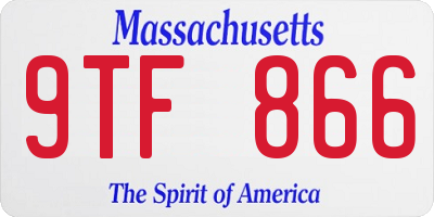 MA license plate 9TF866