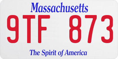 MA license plate 9TF873