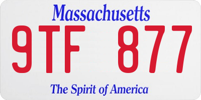 MA license plate 9TF877