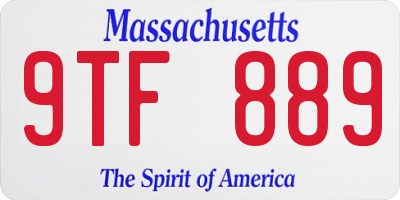 MA license plate 9TF889