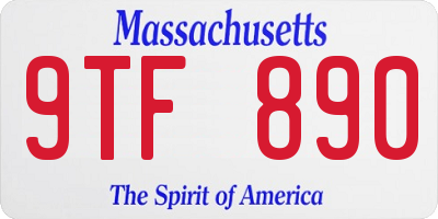 MA license plate 9TF890