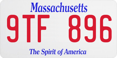 MA license plate 9TF896
