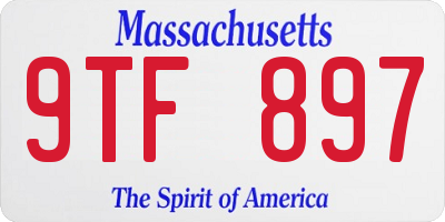 MA license plate 9TF897