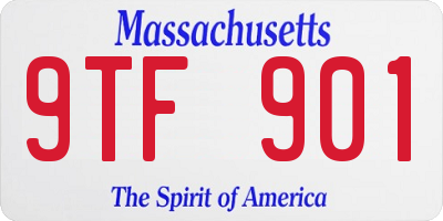 MA license plate 9TF901