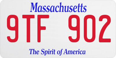 MA license plate 9TF902