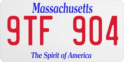 MA license plate 9TF904