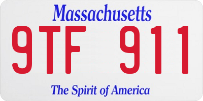 MA license plate 9TF911
