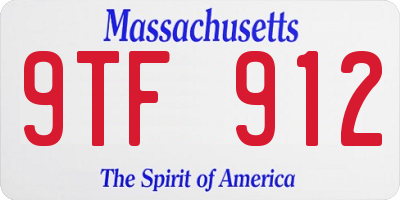 MA license plate 9TF912