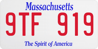MA license plate 9TF919