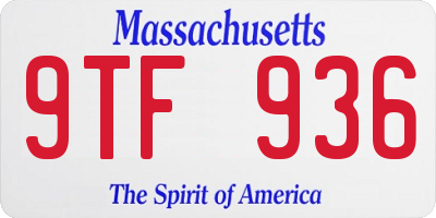 MA license plate 9TF936