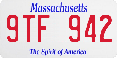 MA license plate 9TF942