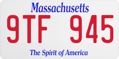 MA license plate 9TF945