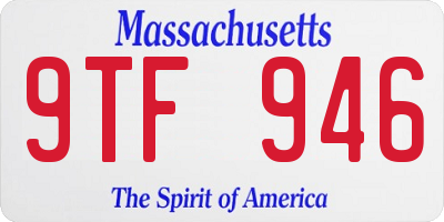 MA license plate 9TF946