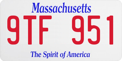 MA license plate 9TF951
