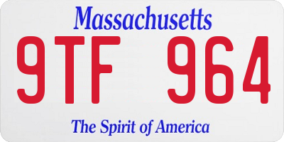 MA license plate 9TF964