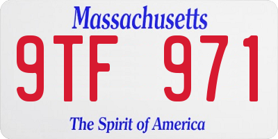 MA license plate 9TF971