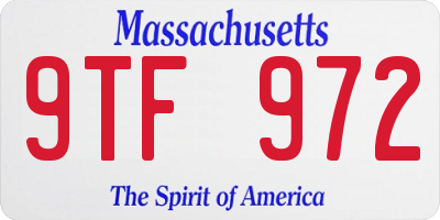 MA license plate 9TF972