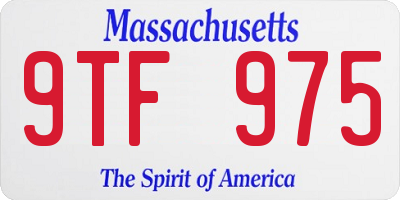 MA license plate 9TF975