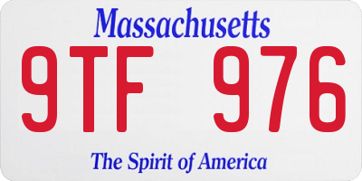 MA license plate 9TF976