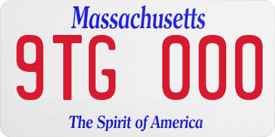 MA license plate 9TG000