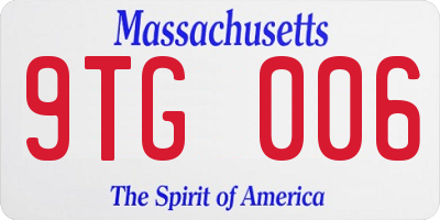 MA license plate 9TG006