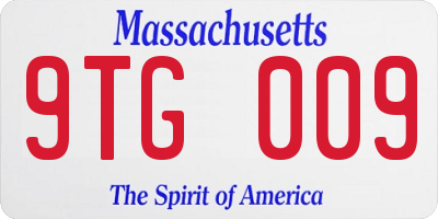 MA license plate 9TG009