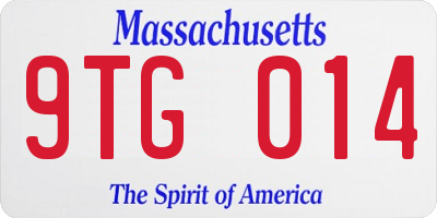 MA license plate 9TG014