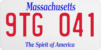 MA license plate 9TG041