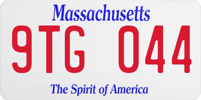 MA license plate 9TG044