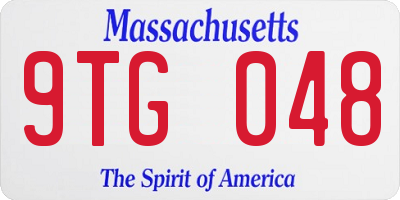 MA license plate 9TG048